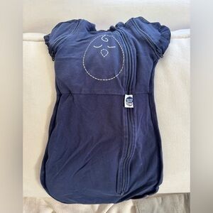 Nested Bean Navy Blue Baby Swaddle with Zipper